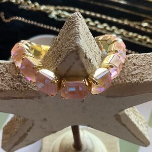 Sorrelli Light Rose Delight Emerald Cut Stretch  Bracelet